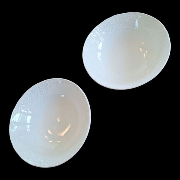 ⭐️Johnson Brothers⭐️Richmond White 2 Coupe Cereal Bowls set of TWO - Picture 1 of 10